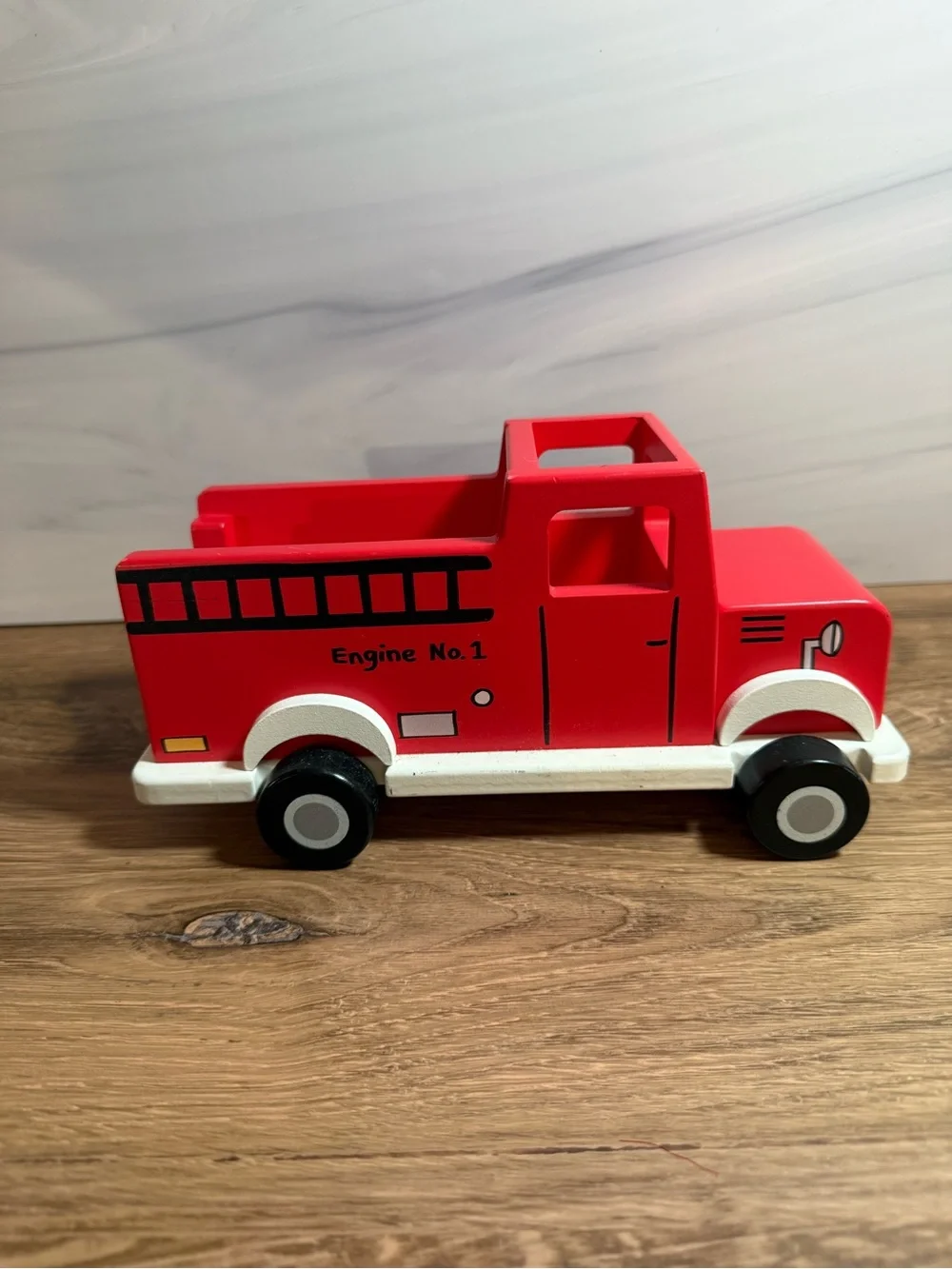 Wood Fire Truck Toy Magnetic